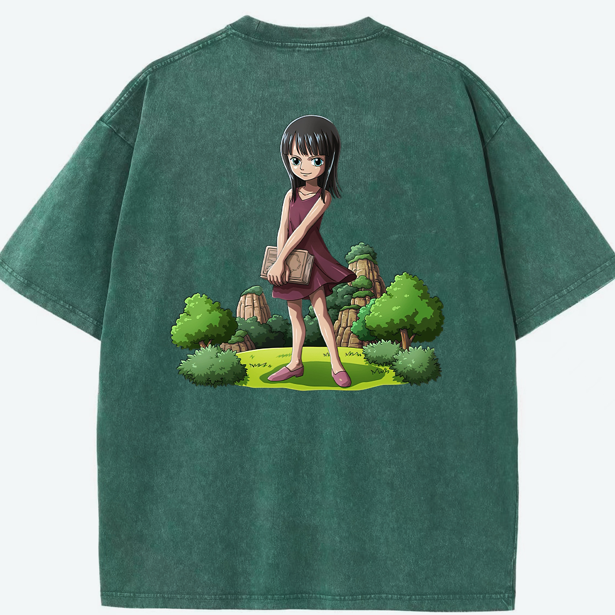 ワンピース ニコ・ロビン ONE PIECE Nico Robin 綿100% ヴィンテージ風 半袖Tシャツ（背面プリント）